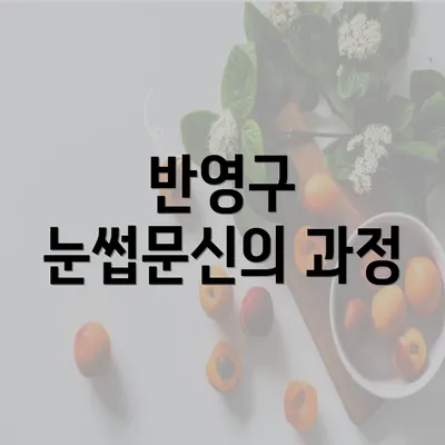 반영구 눈썹문신의 과정