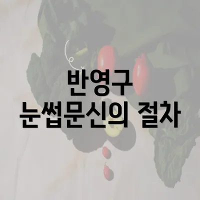 반영구 눈썹문신의 절차