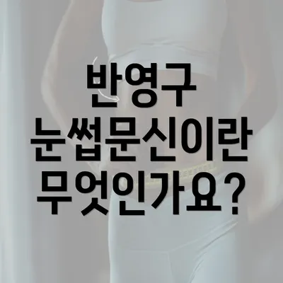 반영구 눈썹문신이란 무엇인가요?