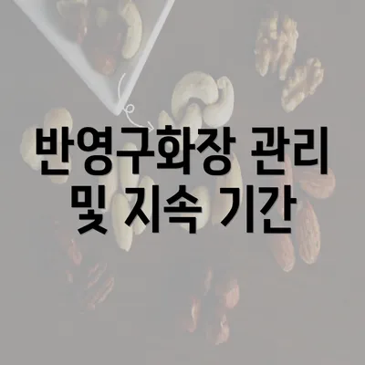 반영구화장 관리 및 지속 기간