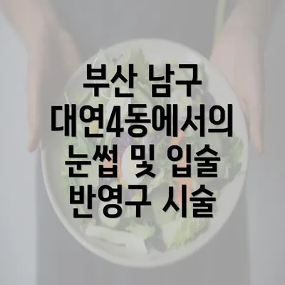 부산 남구 대연4동에서의 눈썹 및 입술 반영구 시술