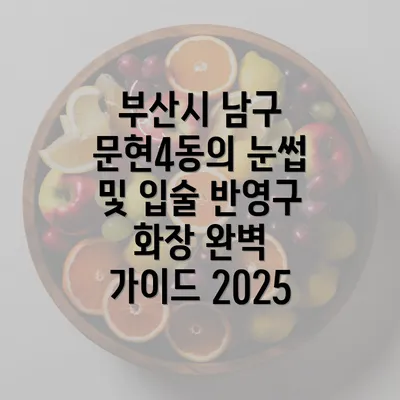 부산시 남구 문현4동의 눈썹 및 입술 반영구 화장 완벽 가이드 2025