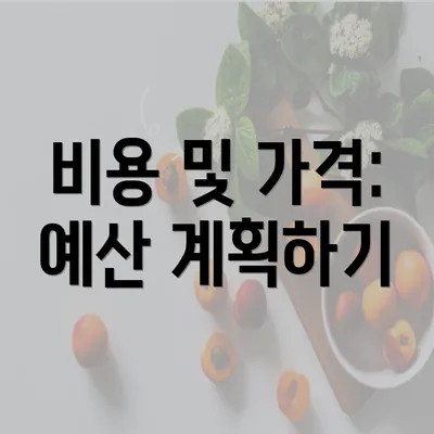 비용 및 가격: 예산 계획하기