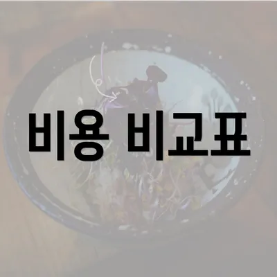 비용 비교표