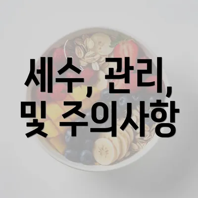 세수, 관리, 및 주의사항