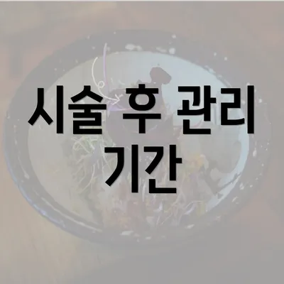 시술 후 관리 기간