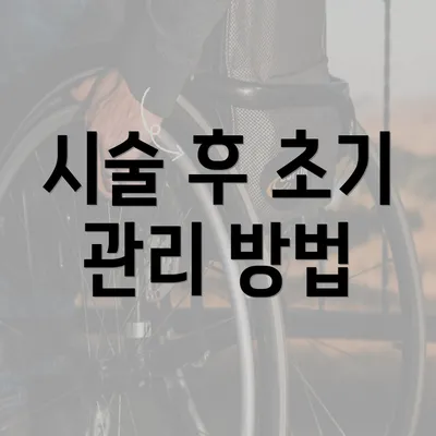 시술 후 초기 관리 방법