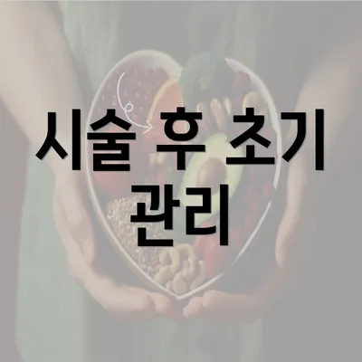 시술 후 초기 관리