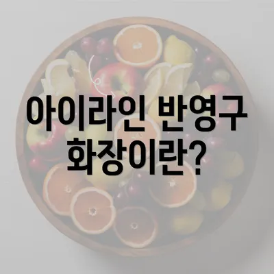 아이라인 반영구 화장이란?