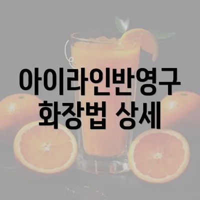 아이라인반영구 화장법 상세