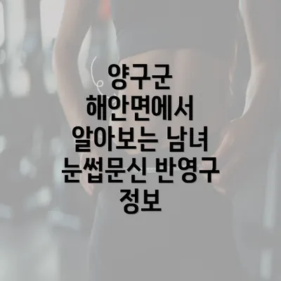 양구군 해안면에서 알아보는 남녀 눈썹문신 반영구 정보