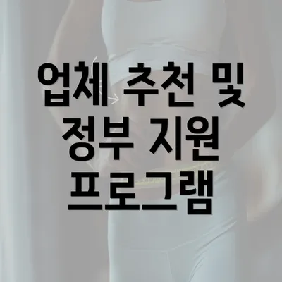 업체 추천 및 정부 지원 프로그램