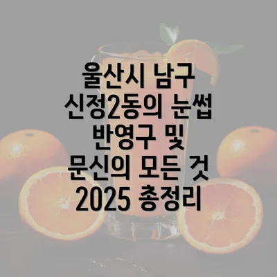 울산시 남구 신정2동의 눈썹 반영구 및 문신의 모든 것 2025 총정리