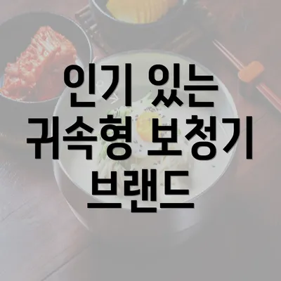 인기 있는 귀속형 보청기 브랜드