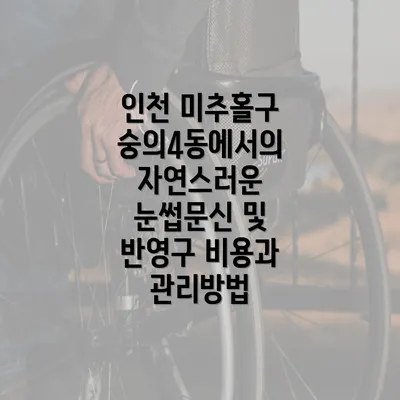 인천 미추홀구 숭의4동에서의 자연스러운 눈썹문신 및 반영구 비용과 관리방법