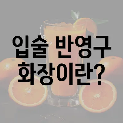 입술 반영구 화장이란?