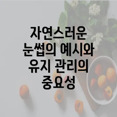 자연스러운 눈썹의 예시와 유지 관리의 중요성