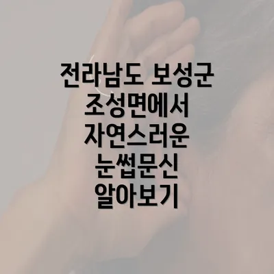 전라남도 보성군 조성면에서 자연스러운 눈썹문신 알아보기