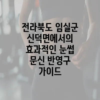 전라북도 임실군 신덕면에서의 효과적인 눈썹 문신 반영구 가이드