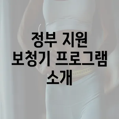 정부 지원 보청기 프로그램 소개