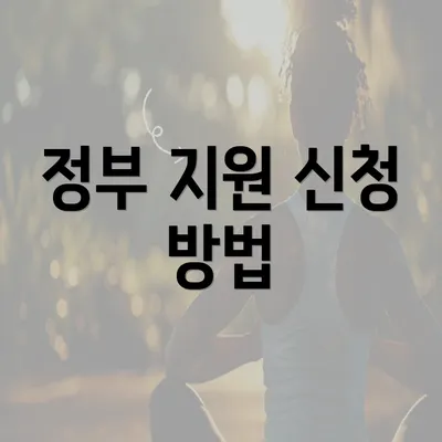 정부 지원 신청 방법