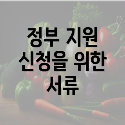 정부 지원 신청을 위한 서류