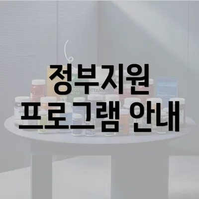 정부지원 프로그램 안내