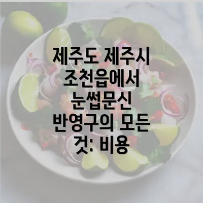 제주도 제주시 조천읍에서 눈썹문신 반영구의 모든 것: 비용