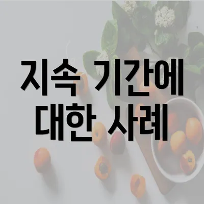 지속 기간에 대한 사례