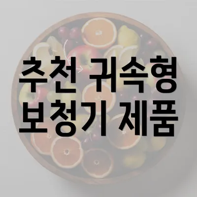 추천 귀속형 보청기 제품