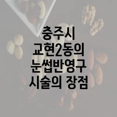 충주시 교현2동의 눈썹반영구 시술의 장점