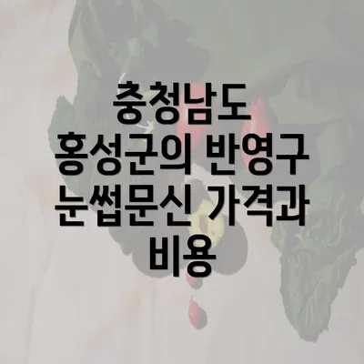 충청남도 홍성군의 반영구 눈썹문신 가격과 비용