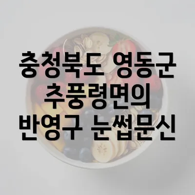 충청북도 영동군 추풍령면의 반영구 눈썹문신