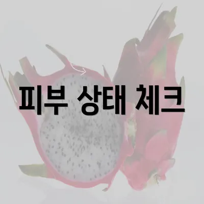 피부 상태 체크