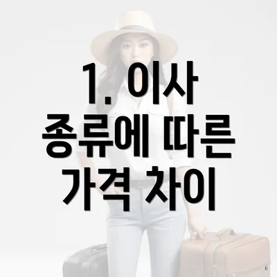 1. 이사 종류에 따른 가격 차이