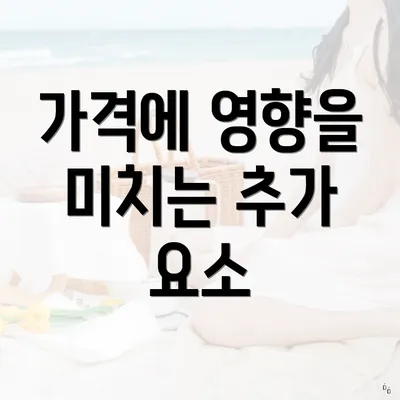 가격에 영향을 미치는 추가 요소