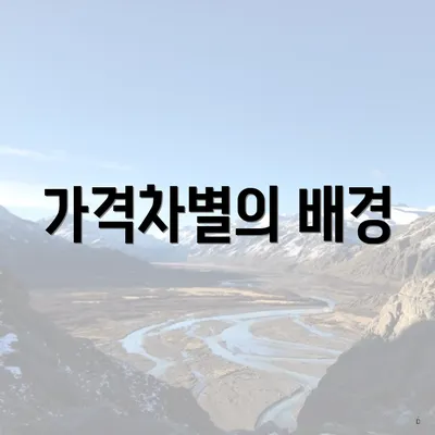 가격차별의 배경