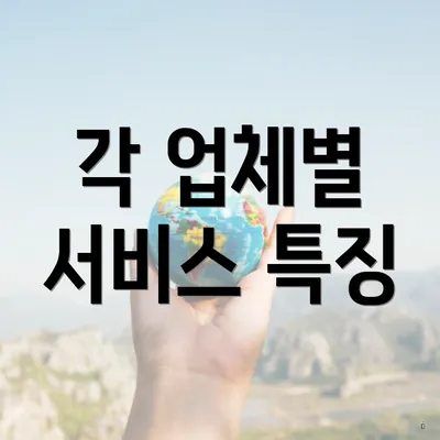 각 업체별 서비스 특징