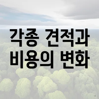 각종 견적과 비용의 변화