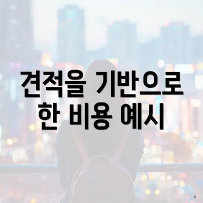 견적을 기반으로 한 비용 예시