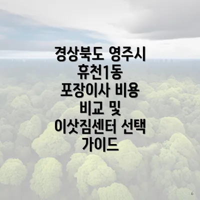 경상북도 영주시 휴천1동 포장이사 비용 비교 및 이삿짐센터 선택 가이드