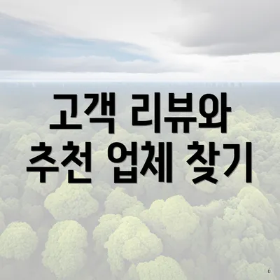 고객 리뷰와 추천 업체 찾기