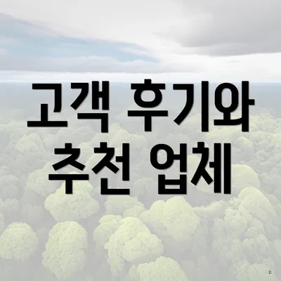 고객 후기와 추천 업체