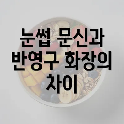 눈썹 문신과 반영구 화장의 차이