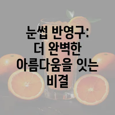 눈썹 반영구: 더 완벽한 아름다움을 잇는 비결