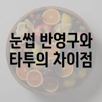 눈썹 반영구와 타투의 차이점