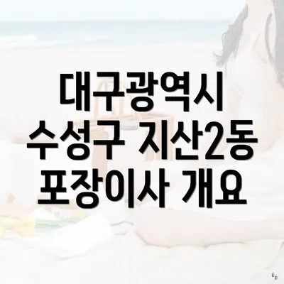 대구광역시 수성구 지산2동 포장이사 개요