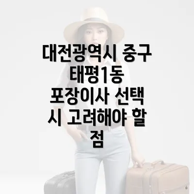 대전광역시 중구 태평1동 포장이사 선택 시 고려해야 할 점