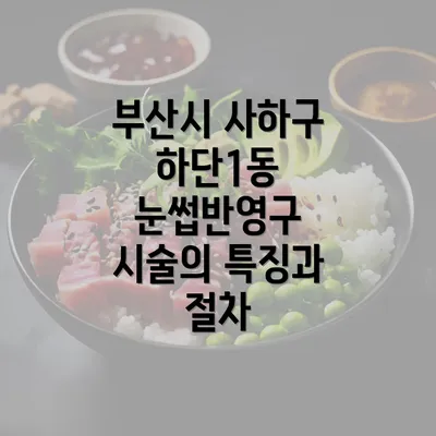 부산시 사하구 하단1동 눈썹반영구 시술의 특징과 절차