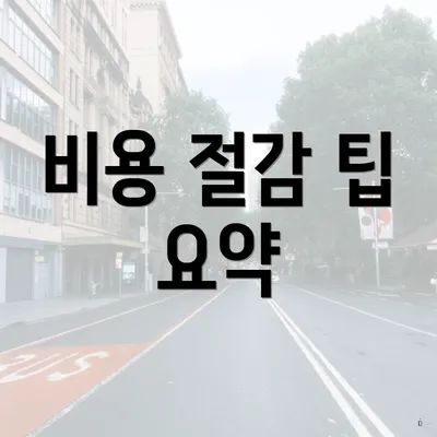 비용 절감 팁 요약